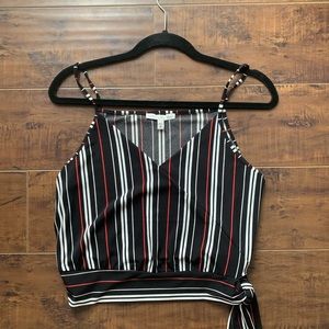 Express Dark blue stripped crop top